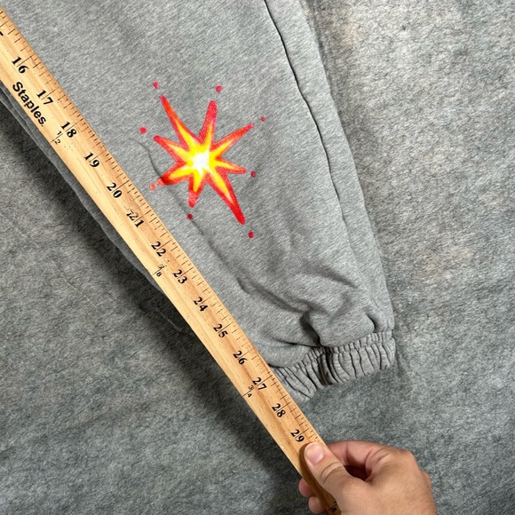 Sky High Farm Sweatpants Mens Small Grey Firework Cozy Drawstring Streetwear Art - Picture 5 of 7
